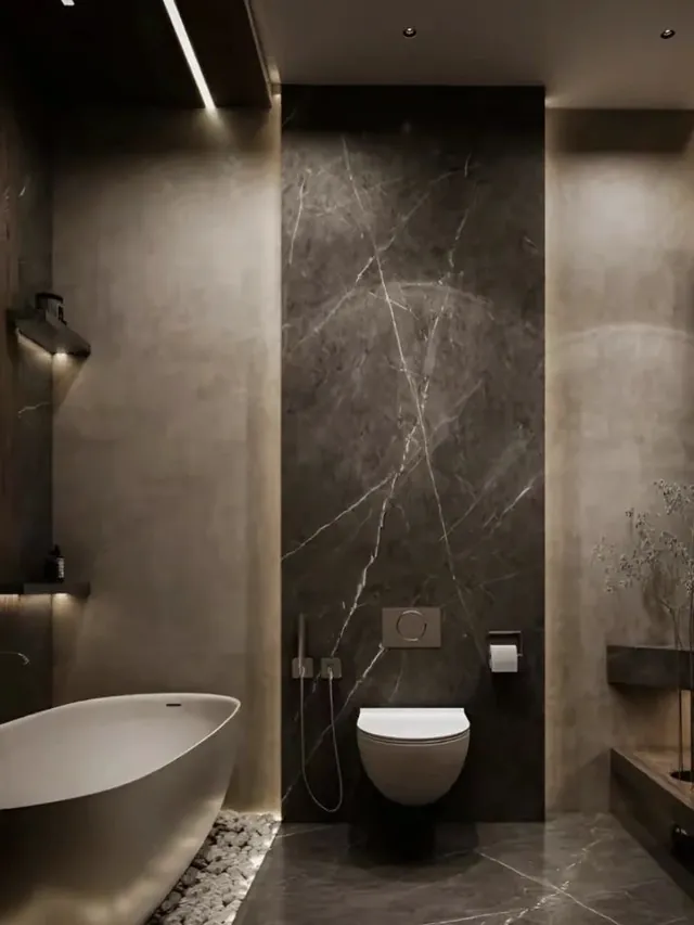 Dark stone wet room