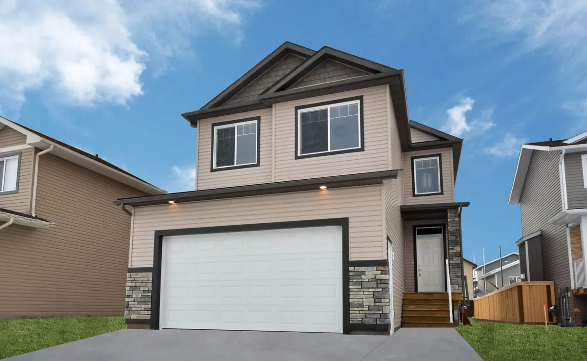 Newly built family home with rendered exterior