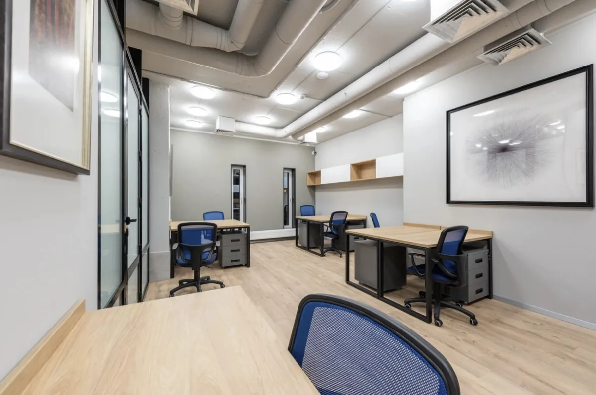 Office fit-out with clean painted finishes